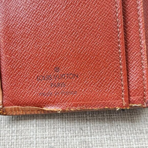 Auth Louis Vuitton Card Holder Yellow Leather Bifold Wallet Purse Made in France - Picture 11 of 13